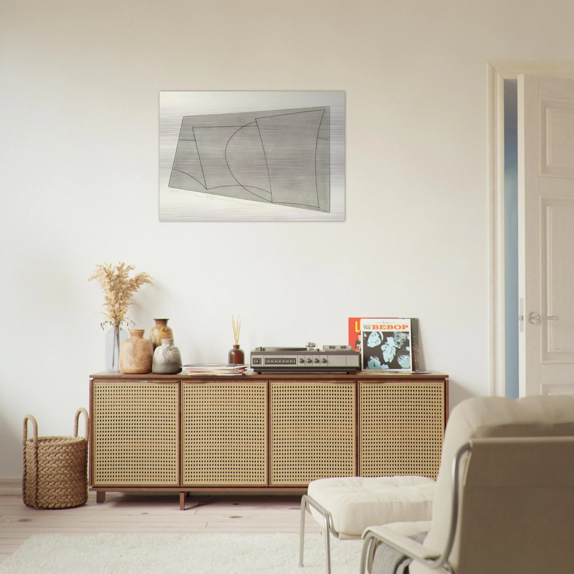 Aegean 2 - 1967 - Ben Nicholson Brushed Aluminum Print - 70x100 cm / 28x40 inches | Ben Nicholson Aluminum Print | Ben Nicholson Prints