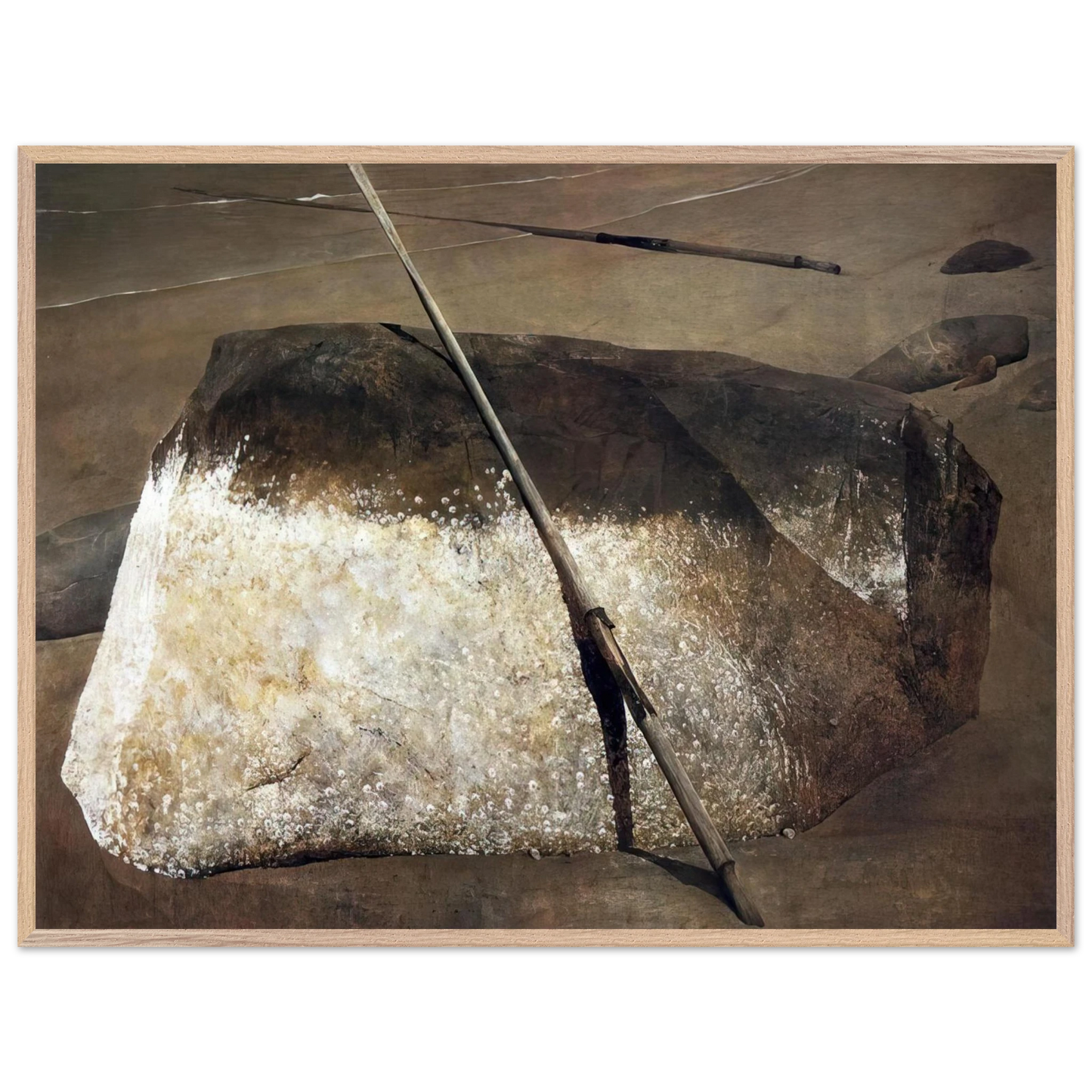 Andrew Wyeth - NOT DETECTED 38 Wall Art - 60x80 cm / 24x32 inches - Premium Wooden Framed Poster With Fine Art Paper-canvas - Black frame