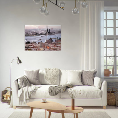 East River from the Thirtieth Story of the Shelton Hotel - Georgia O'Keeffe Brushed Aluminum Print - 70x100 cm / 28x40 inches | Georgia O'Keeffe Aluminum Print | Georgia O'Keeffe Prints