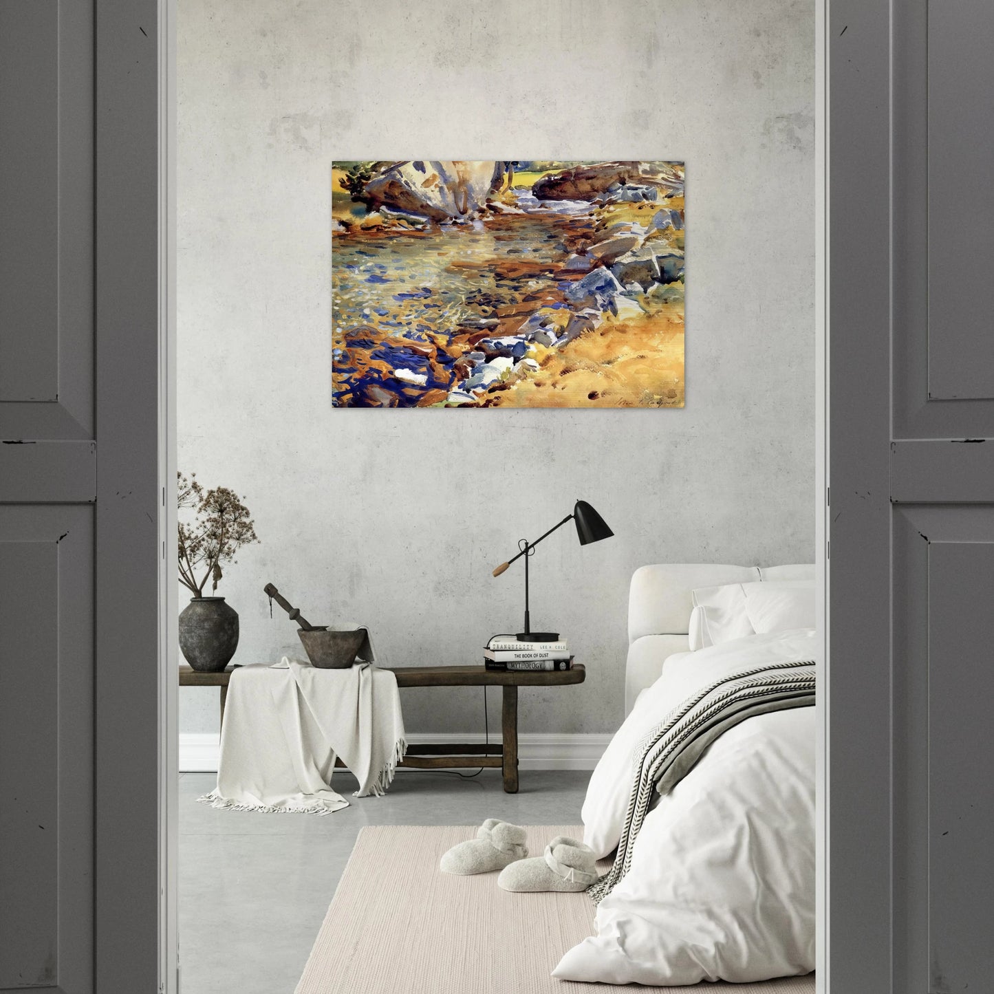 Brook among Rocks - John Singer Sargent Brushed Aluminum Print - 70x100 cm / 28x40 inches | John Singer Sargent Aluminum Print | John Singer Sargent Prints