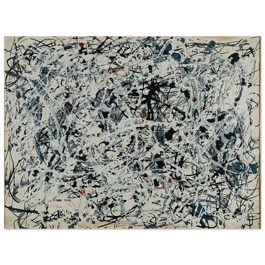 Jackson Pollock - COMPOSITION WHITE BLACK BLUE AND RED ON WHITE 1948  75x100 cm / 30x40inches Fine Art Poster