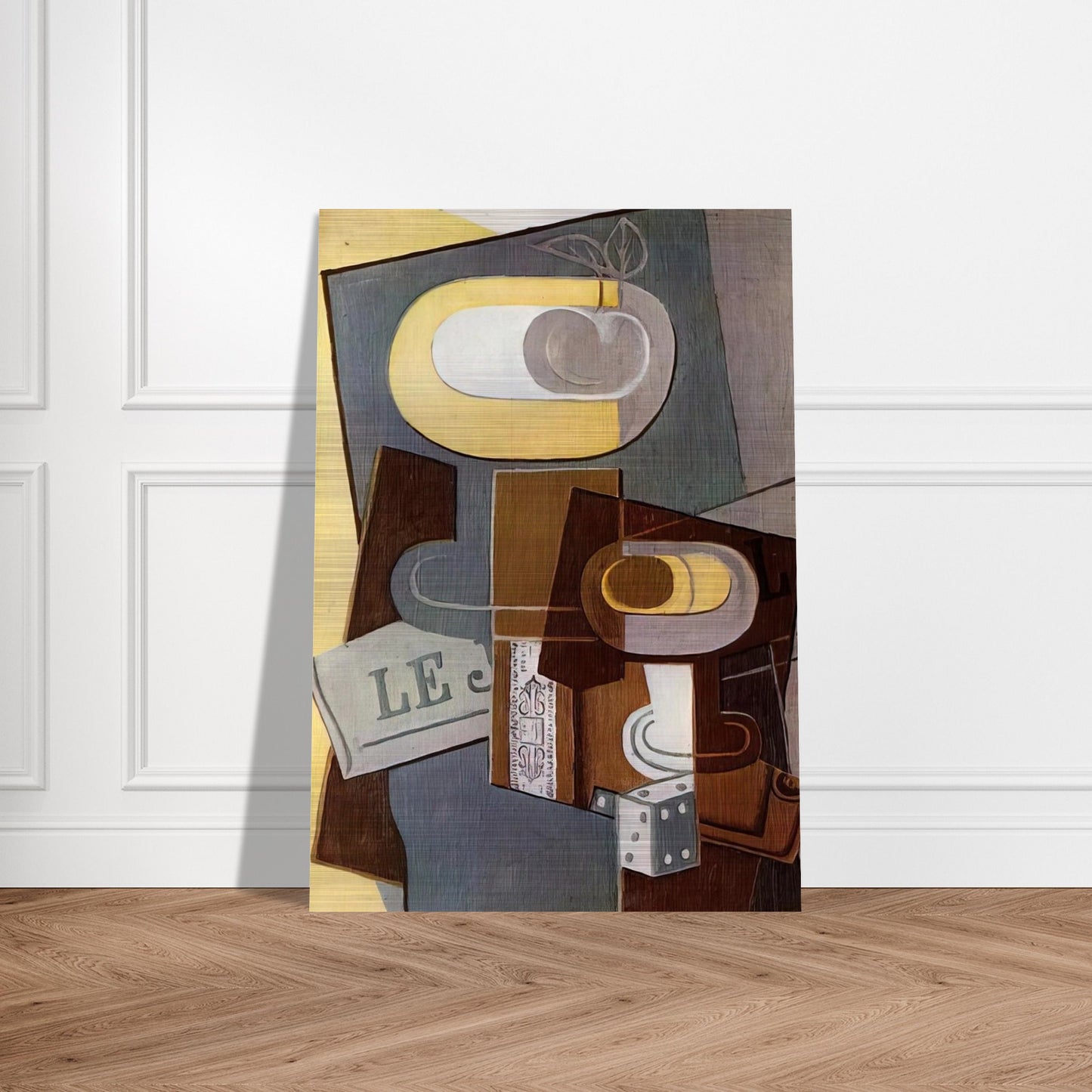THE DICE 1922 - Juan Gris Brushed Aluminum Print - 70x100 cm / 28x40 inches | Juan Gris Aluminum Print | Juan Gris Prints