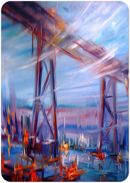 Bridge over Utopia By Konrad Zuse Pack of 10 Post Cards | Konrad Zuse Post Cards | A6 (10.5 x 14.8 cm) - 4.1 x 5.8 inches