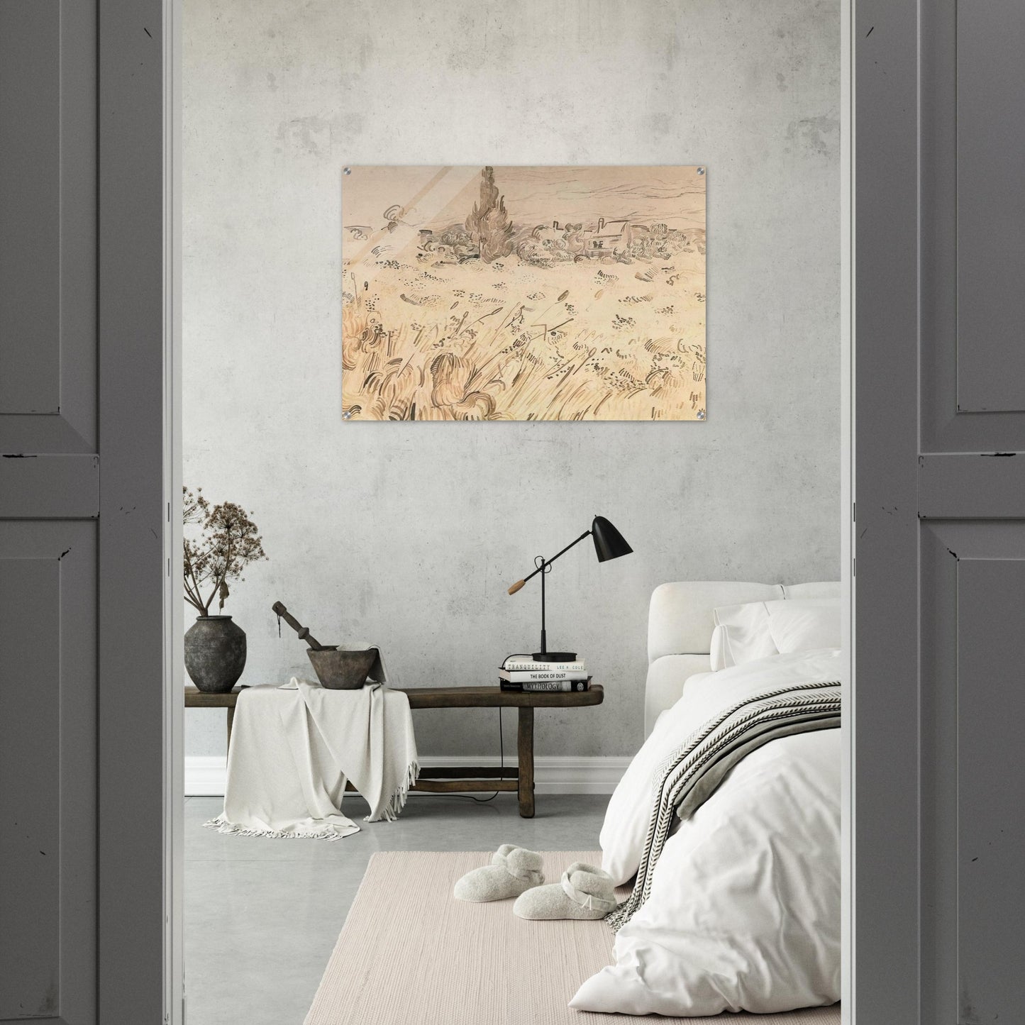 Wheat Field with Cypresses - Vincent van Gogh Acrylic Print - 70x100 cm / 28x40″ inches