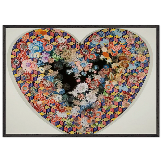 Heartland - 1985 - Miriam Schapiro 70x100 cm / 28x40 inches Framed Art Print – Black Wooden Frame