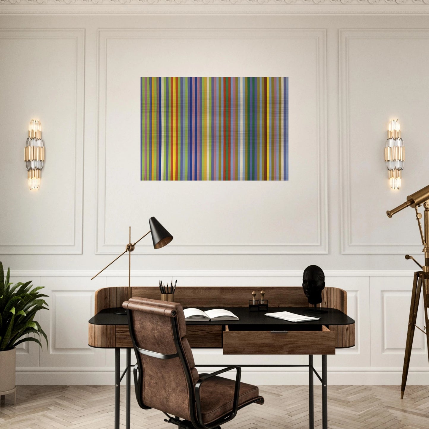 Lemon Ice - 1965 - Gene Davis Brushed Aluminum Print - 70x100 cm / 28x40 inches | Gene Davis Aluminum Print | Gene Davis Prints