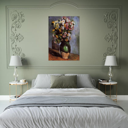 Flowers in an Olive Jar - Paul Cézanne Brushed Aluminum Print - 70x100 cm / 28x40 inches | Paul Cézanne Aluminum Print | Paul Cézanne Prints