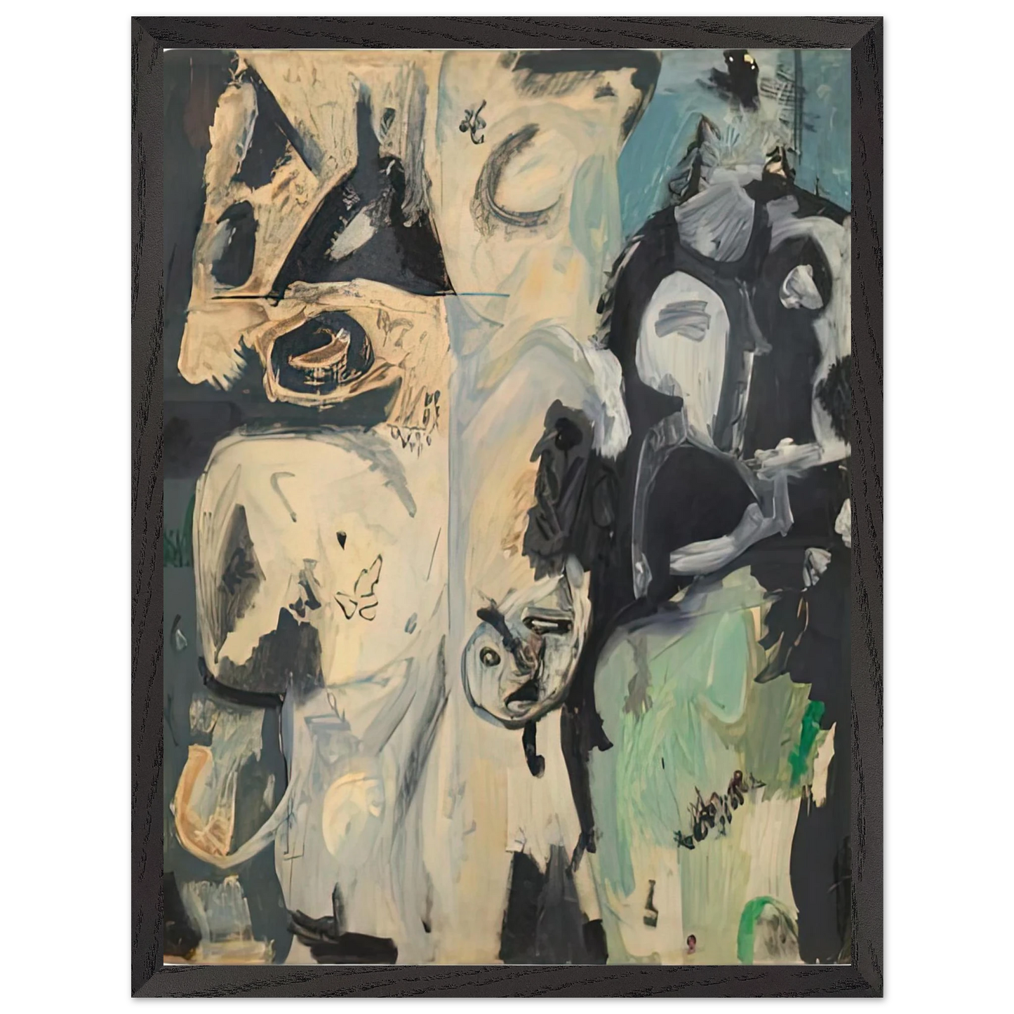 Helen Frankenthaler - Untitled, 1950- Wall Art - 30x40 cm / 12x16 inches - Premium Wooden Framed Poster With Fine Art Paper-canvas - White frame
