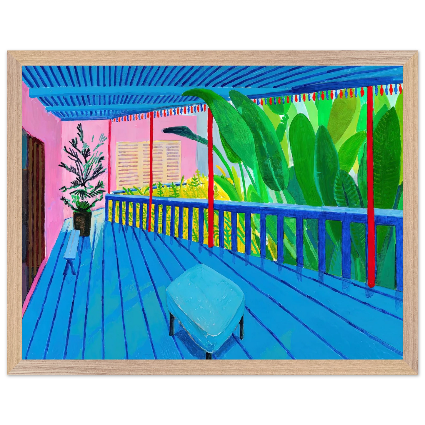 David Hockney - David Hockney Wall art - 60x80 cm / 24x32 inches - Premium Wooden Framed Poster With Fine Art Paper-canvas - White frame