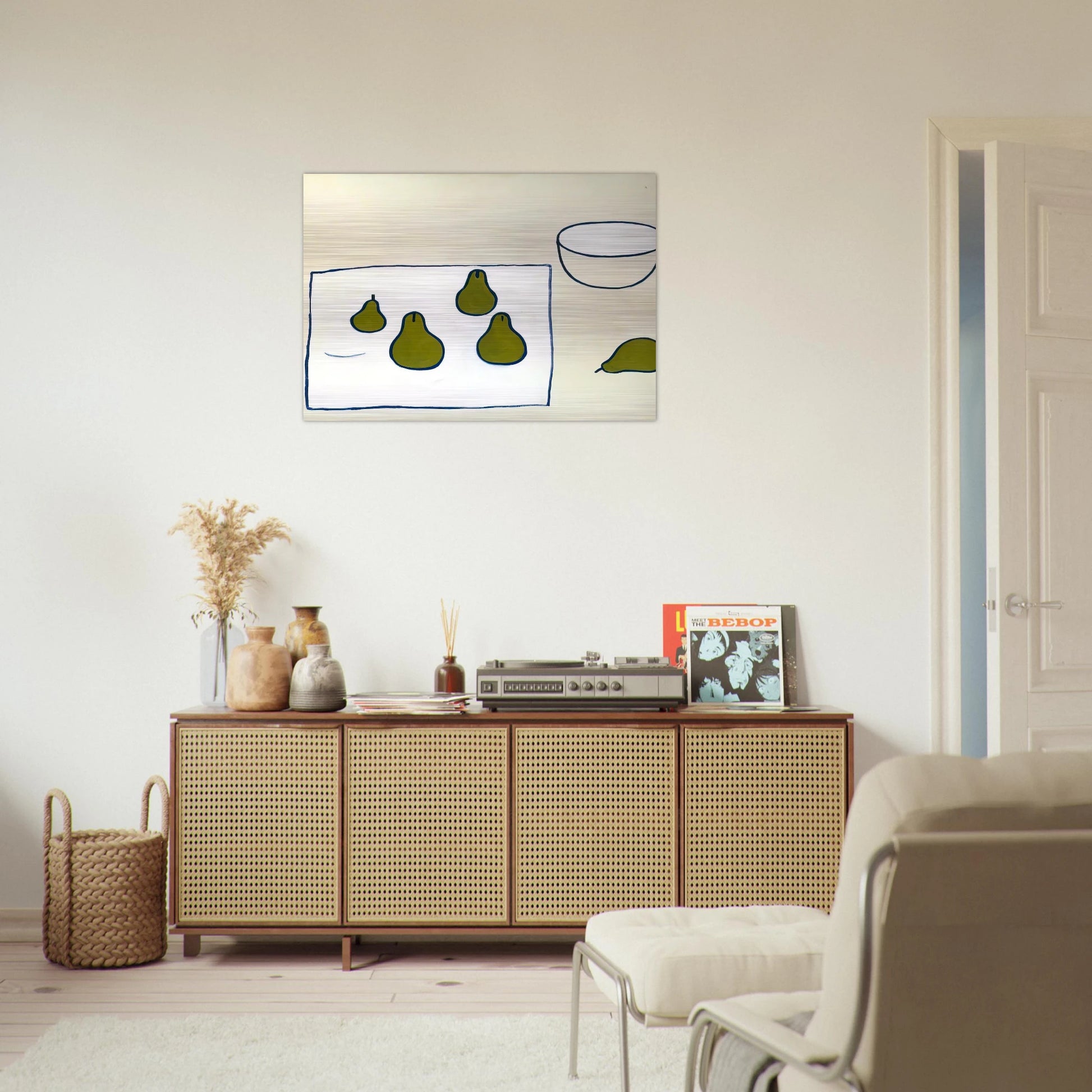 Five Pears - 1976 - William Scott Brushed Aluminum Print - 70x100 cm / 28x40 inches | William Scott Aluminum Print | William Scott Prints