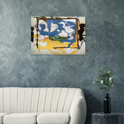 Swan Lake #2 - 1961 - Helen Frankenthaler Brushed Aluminum Print - 70x100 cm / 28x40 inches | Helen Frankenthaler Aluminum Print | Helen Frankenthaler Prints