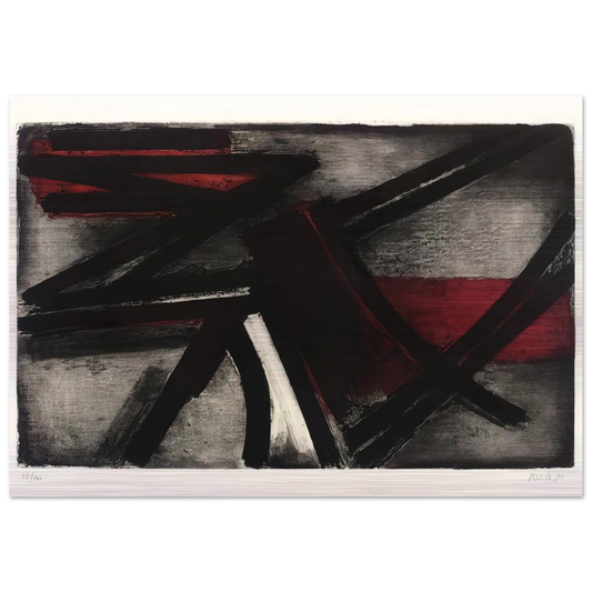 Etching No. 2 - 1952 - Pierre Soulages Brushed Aluminum Print - 70x100 cm / 28x40 inches | Pierre Soulages Aluminum Print | Pierre Soulages Prints