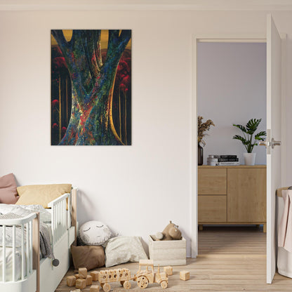 Majestic Tree - Eyvind Earle Brushed Aluminum Print - 70x100 cm / 28x40 inches | Eyvind Earle Aluminum Print | Eyvind Earle Prints