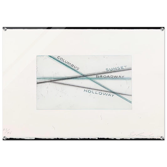 SUNSET FROM LOS FRANCISCO SAN ANGELES PORTFOLIO - Edward Ruscha Acrylic Print - 70x100 cm / 28x40″ inches | Edward Ruscha Wall Art | Edward Ruscha Prints