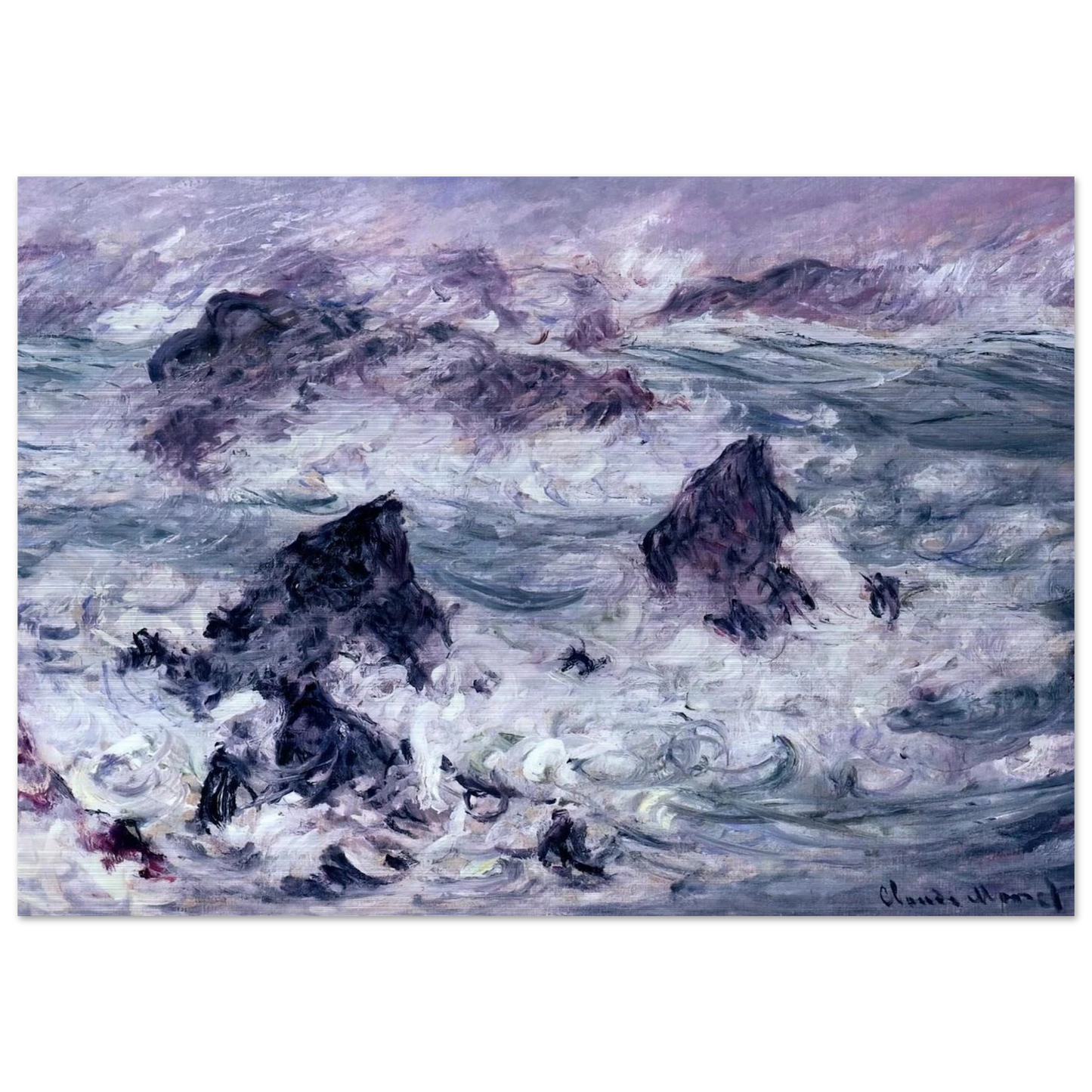 Storm at Belle-Ile - claude monet Brushed Aluminum Print - 70x100 cm / 28x40 inches | claude monet Aluminum Print | claude monet Prints