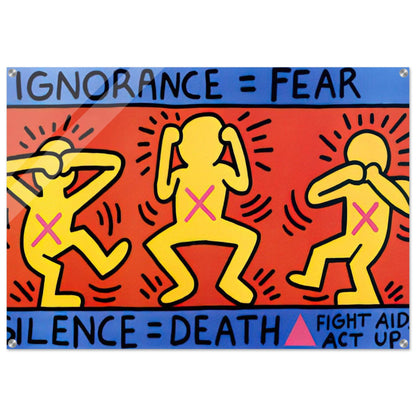 IGNORANCE FEAR 1989 - Keith Haring Acrylic Print - 70x100 cm / 28x40″ inches