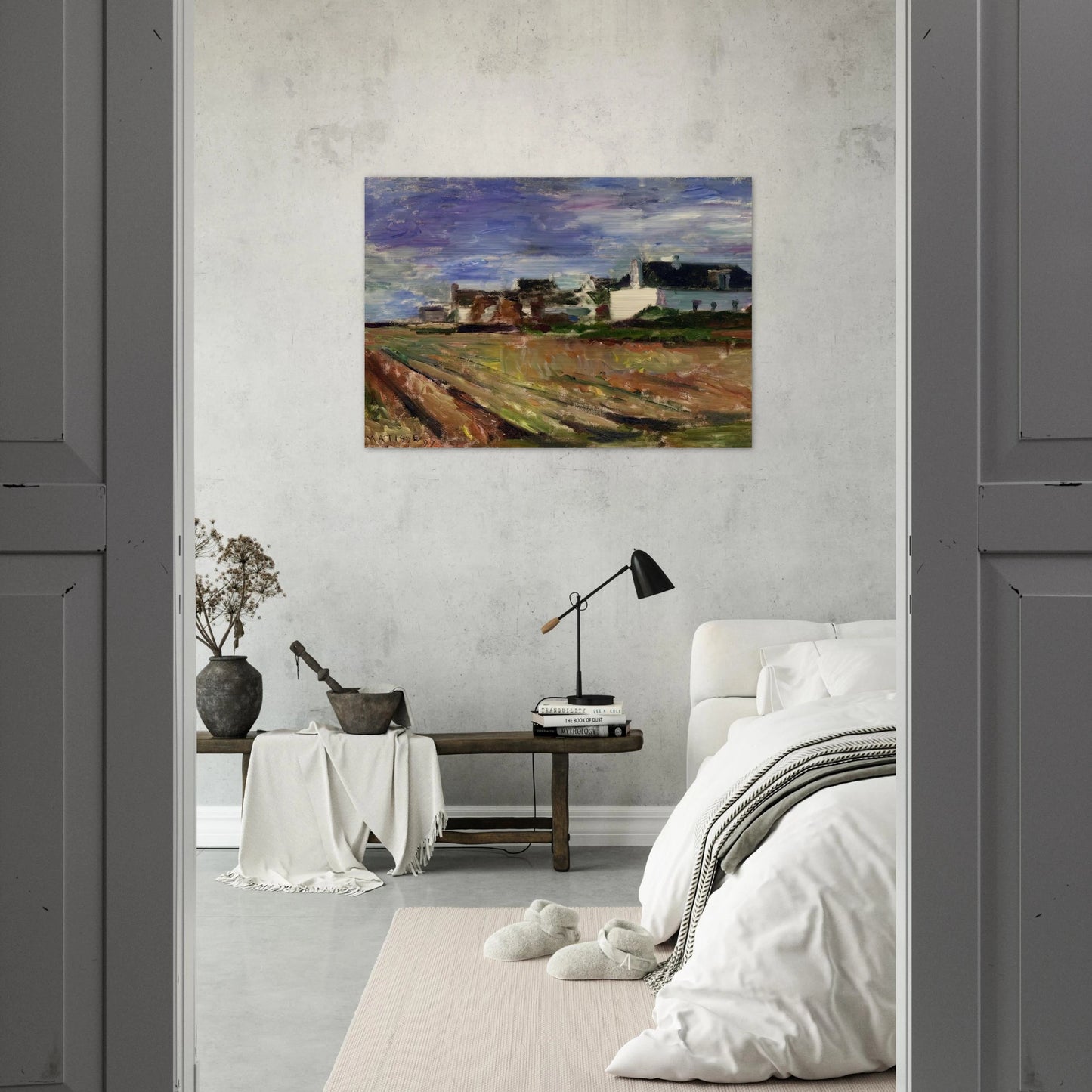 FARMS IN BRITTANY BELLE ILE 1897 - Henri Matisse Brushed Aluminum Print - 70x100 cm / 28x40 inches | Henri Matisse Aluminum Print | Henri Matisse Prints