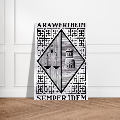 BOOKPLATE A R A WERTHEIM - MC Escher Brushed Aluminum Print - 70x100 cm / 28x40 inches | MC Escher Aluminum Print | MC Escher Prints