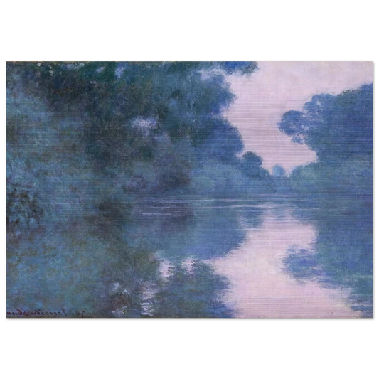 Morning on the Seine near Giverny 02 - claude monet Brushed Aluminum Print - 70x100 cm / 28x40 inches | claude monet Aluminum Print | claude monet Prints