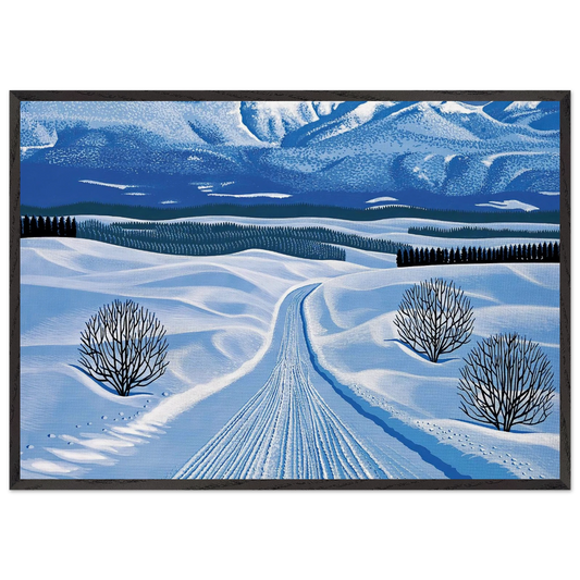 Winter Roads - Hiroshi Nagai 70x100 cm / 28x40 inches Framed Art Print – Black Wooden Frame