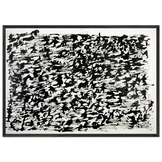UNTITLED CHINESE INK DRAWING 1961 - Henri Michaux 70x100 cm / 28x40 inches Framed Art Print – Black Wooden Frame