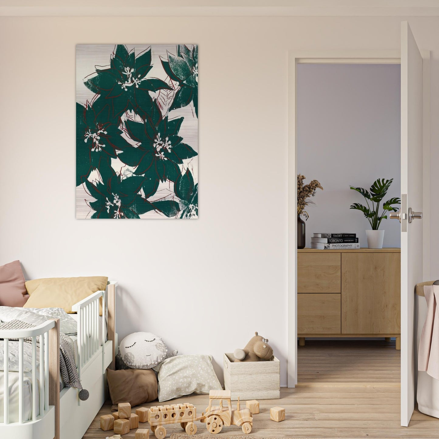 Poinsetta - Andy Warhol Brushed Aluminum Print - 70x100 cm / 28x40 inches | Andy Warhol Aluminum Print | Andy Warhol Prints
