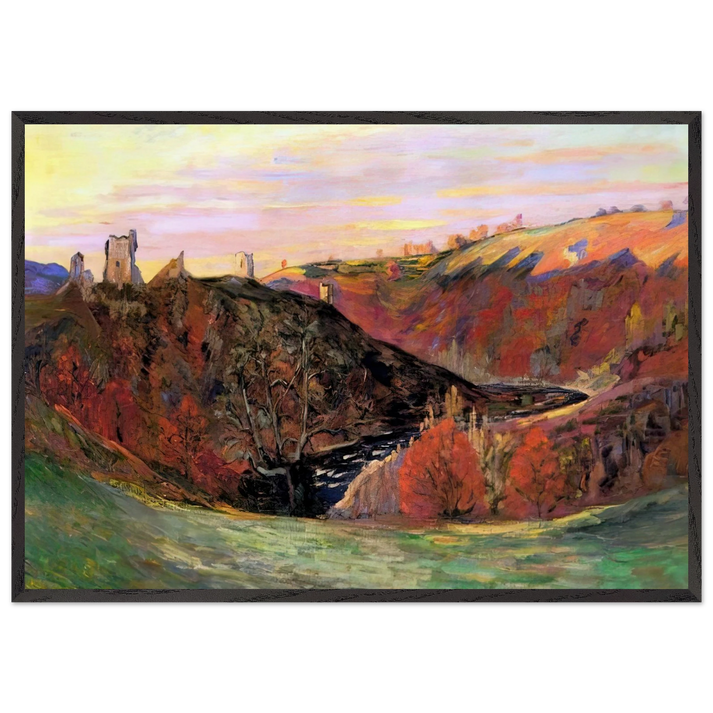 Sunset in Creuse - 1898 - Armand Guillaumin 70x100 cm / 28x40 inches Framed Art Print – Black Wooden Frame