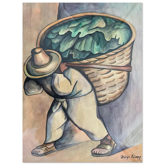 Diego Rivera - EL CARGADOR DE HOJAS DE PLATANO 1953  75x100 cm / 30x40inches Fine Art Poster
