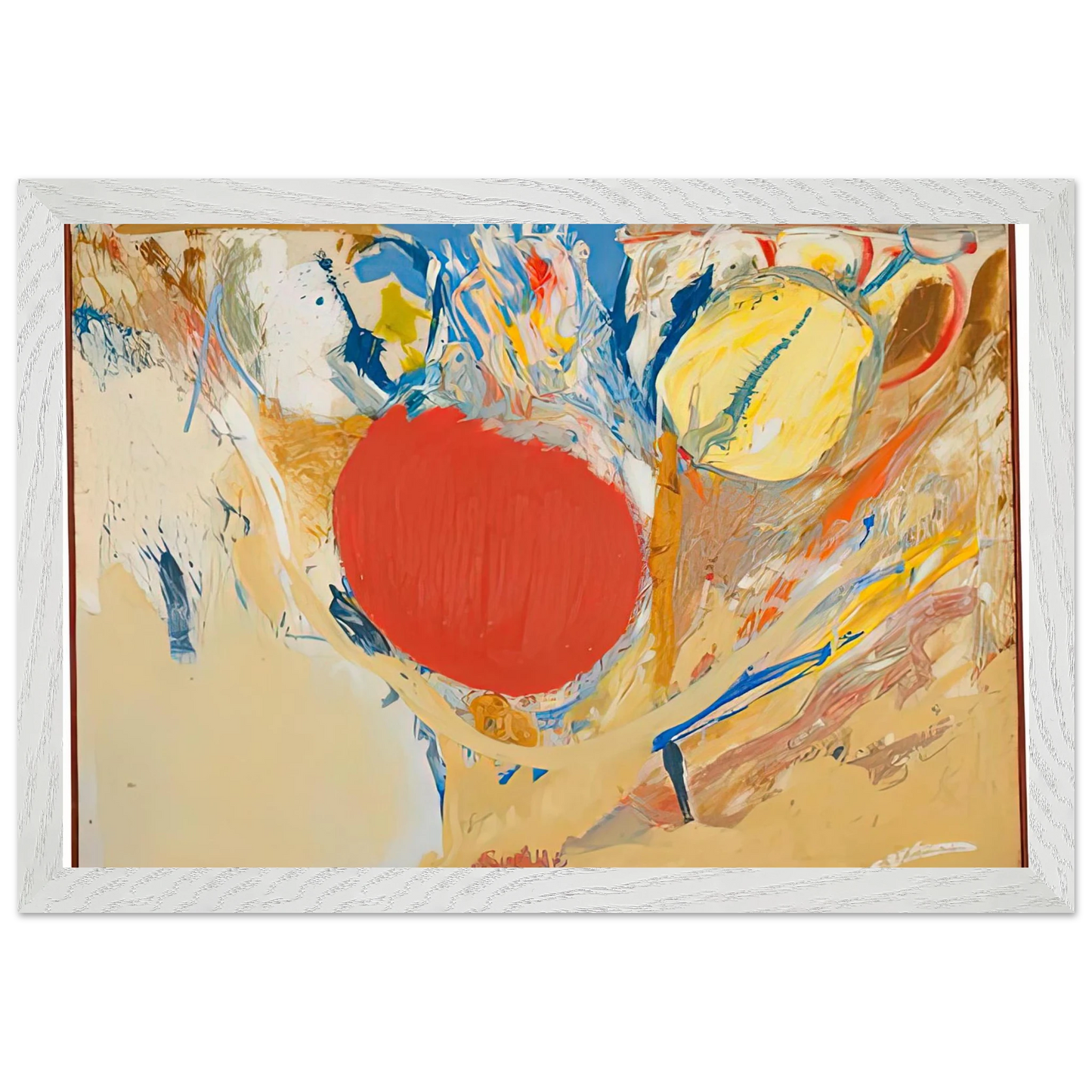 Helen Frankenthaler - Break Through, 1956- Wall Art - 21x29.7 cm / 8x12" - Premium Wooden Framed Poster With Fine Art Paper-canvas - Black frame