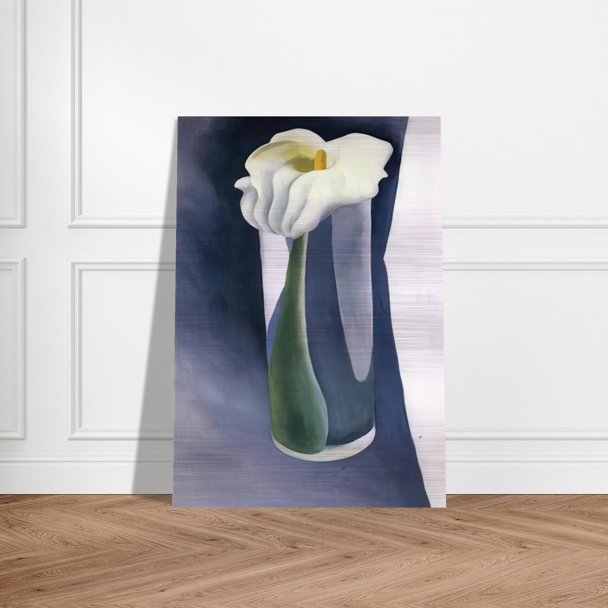 Calla Lily in Tall Glass - Georgia O'Keeffe Brushed Aluminum Print - 70x100 cm / 28x40 inches | Georgia O'Keeffe Aluminum Print | Georgia O'Keeffe Prints