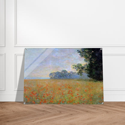 Oat and Poppy Field - claude monet Acrylic Print - 70x100 cm / 28x40″ inches | claude monet Wall Art | claude monet Prints