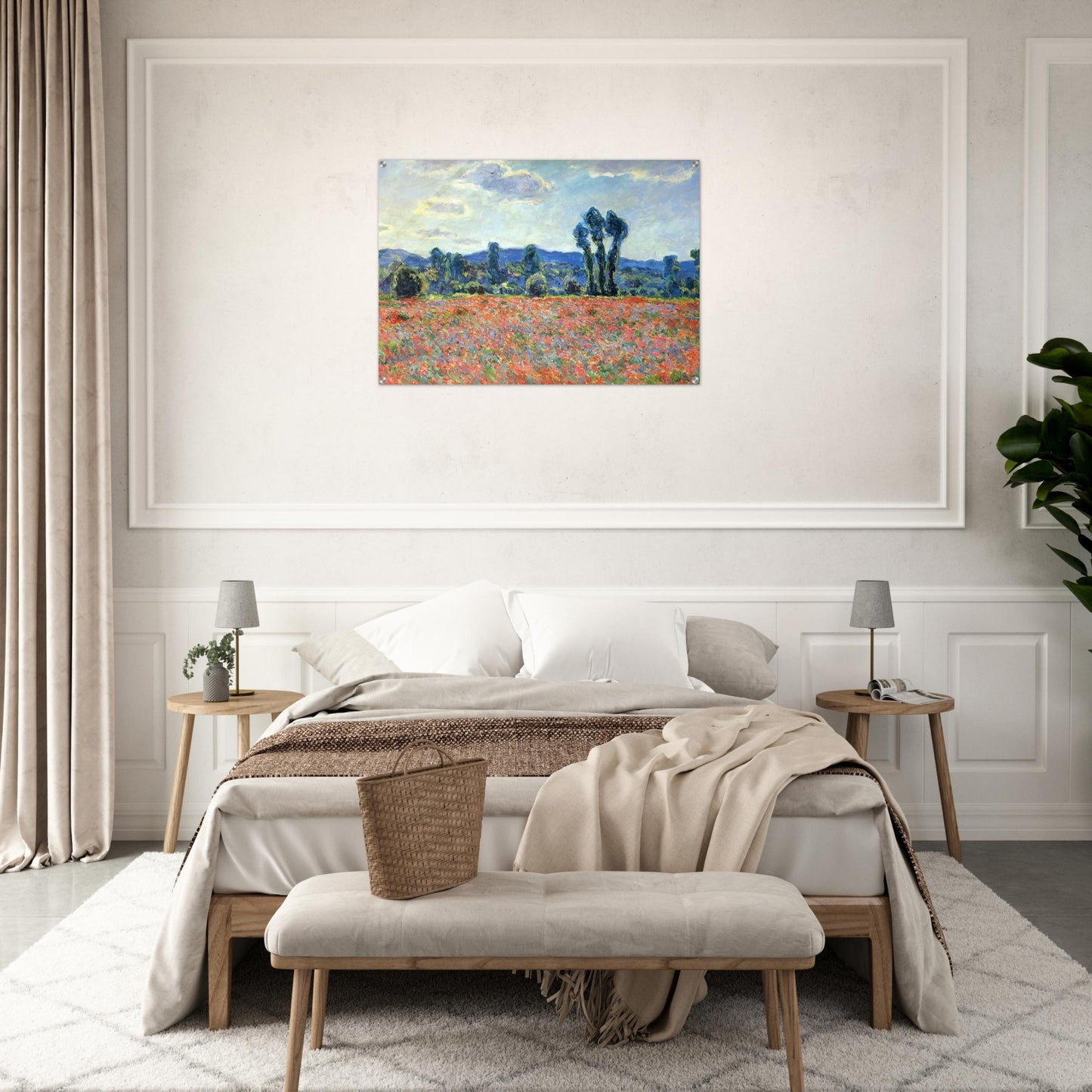 Poppy Field in Giverny - claude monet Acrylic Print - 70x100 cm / 28x40″ inches