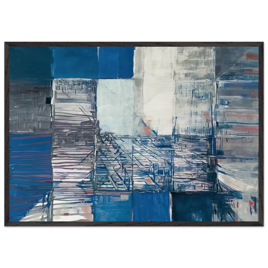 Dislocation du labyrinthe - Tachisme - Maria Helena Vieira da Silva 70x100 cm / 28x40 inches Framed Art Print – Black Wooden Frame