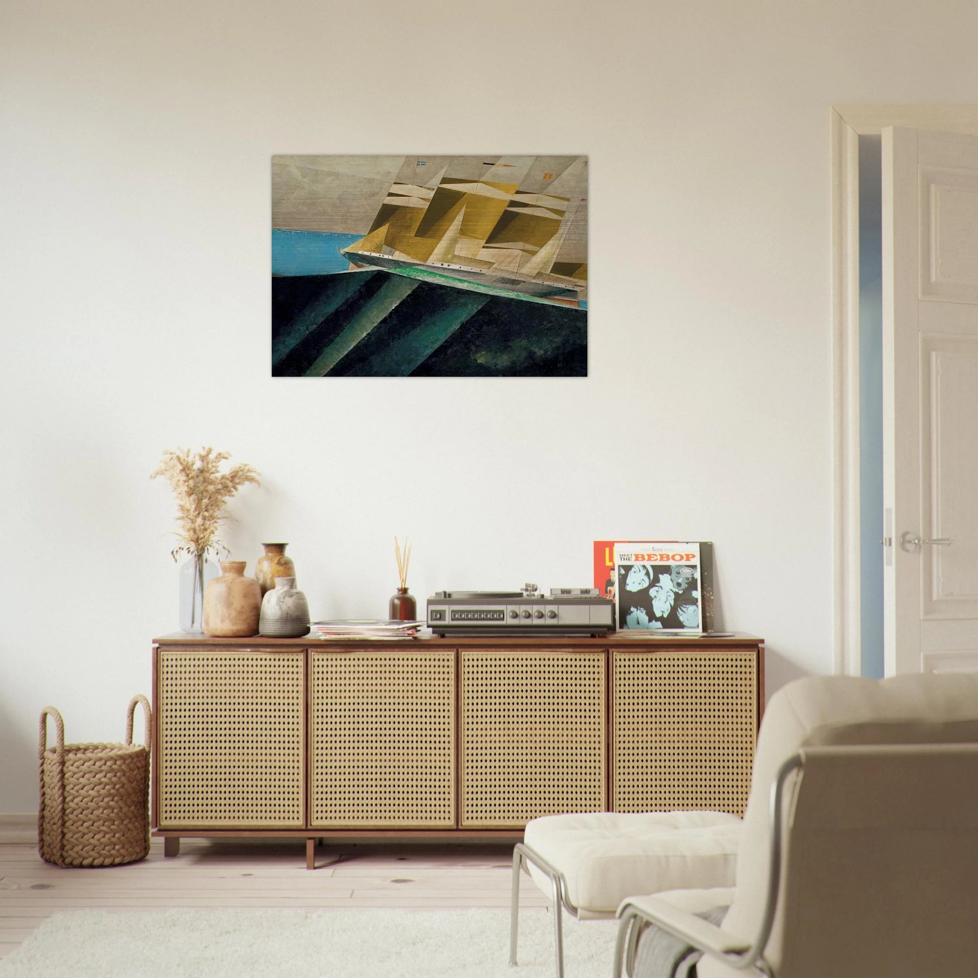 MID OCEAN 1937 - Lyonel Feininger Brushed Aluminum Print - 70x100 cm / 28x40 inches | Lyonel Feininger Aluminum Print | Lyonel Feininger Prints