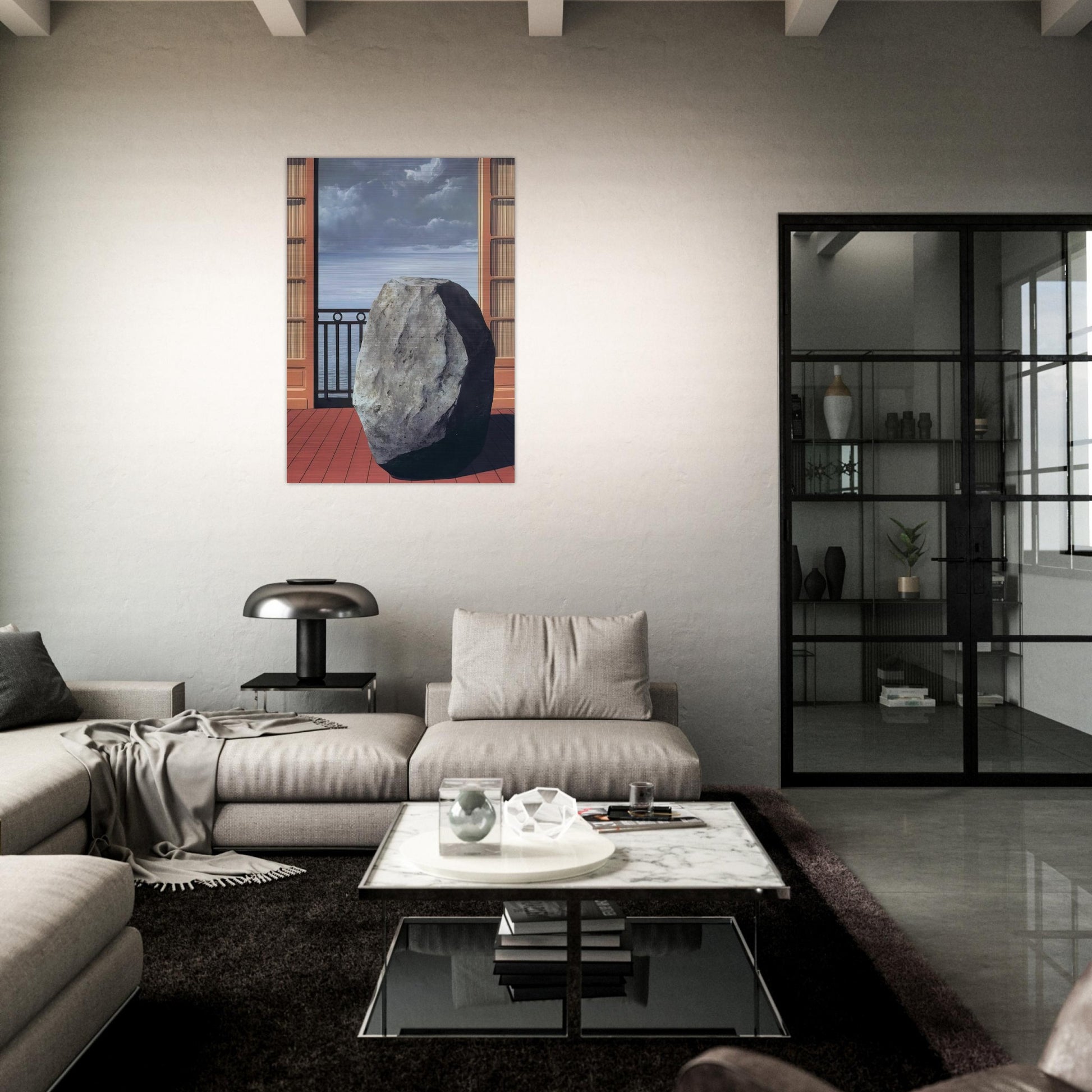 INVISIBLE WORLD 1954 - Rene Magritte Brushed Aluminum Print - 70x100 cm / 28x40 inches | Rene Magritte Aluminum Print | Rene Magritte Prints