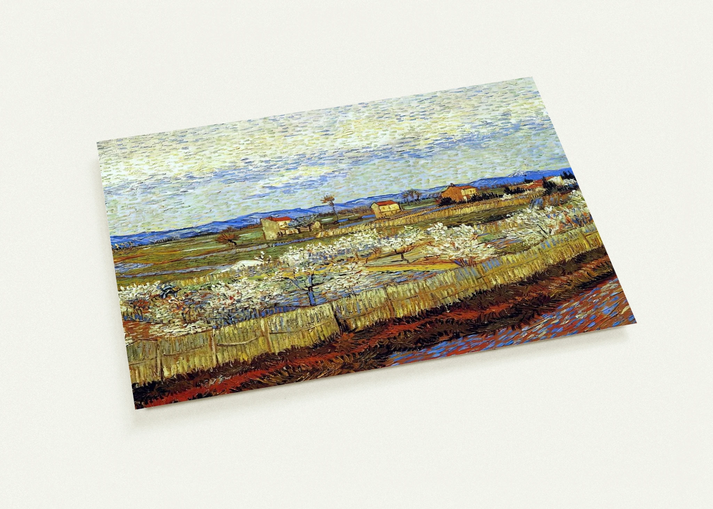 Peach Trees in Blossom By Vincent van Gogh Pack of 10 Post Cards | Vincent van Gogh Post Cards | A6 (10.5 x 14.8 cm) - 4.1 x 5.8 inches