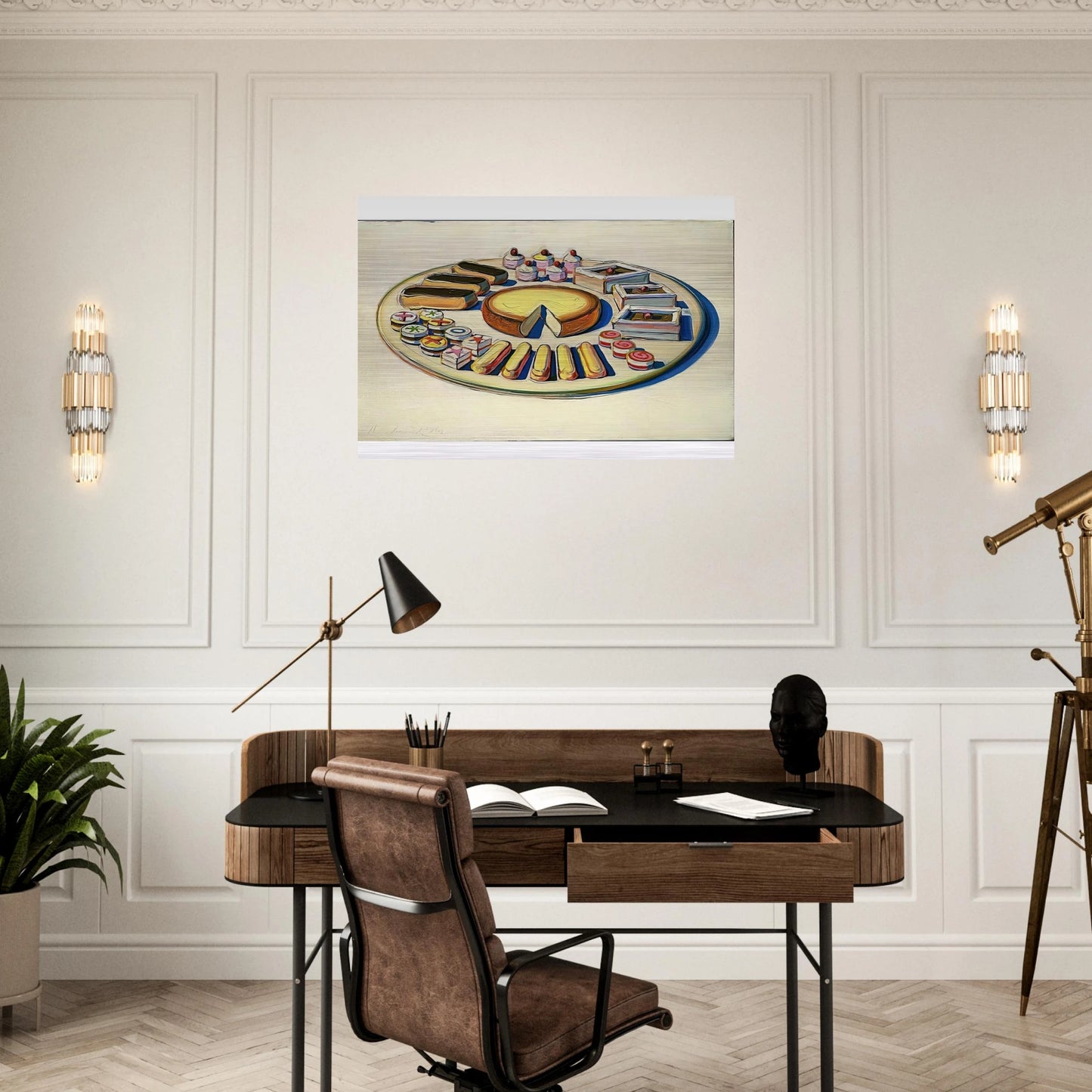 French Pastries - 1963 - Wayne Thiebaud Brushed Aluminum Print - 70x100 cm / 28x40 inches | Wayne Thiebaud Aluminum Print | Wayne Thiebaud Prints
