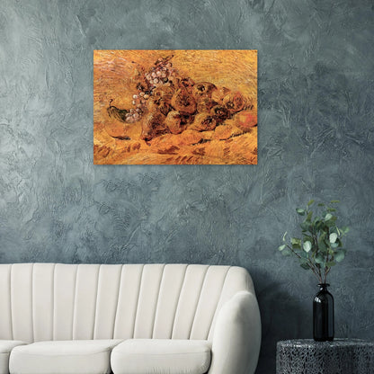Still Life with Grapes, Pears and Lemons - Vincent van Gogh Brushed Aluminum Print - 70x100 cm / 28x40 inches | Vincent van Gogh Aluminum Print | Vincent van Gogh Prints