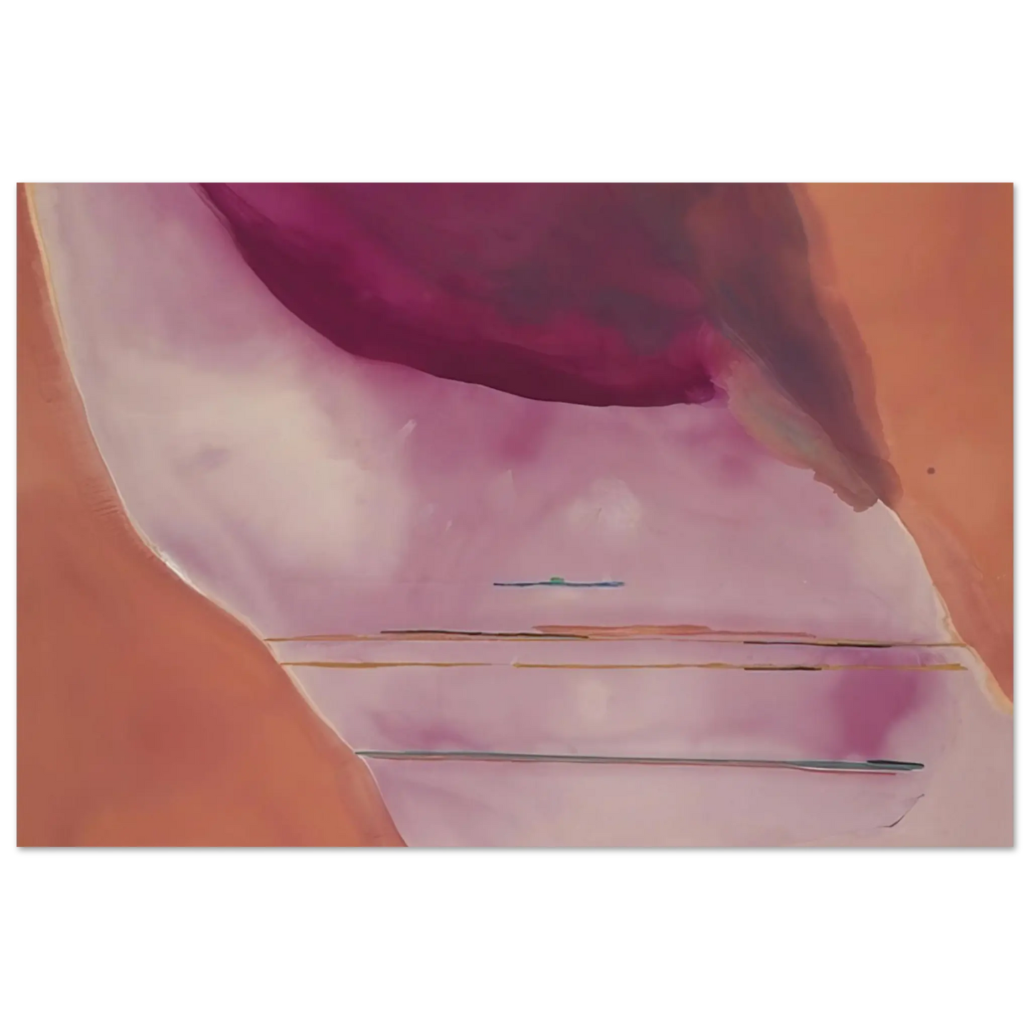 Helen Frankenthaler - Pendulum - 1972 Wall art - 28x43  cm / XL (11x17 Inches) - Premium Wooden Framed Poster With Fine Art Paper - Black frame