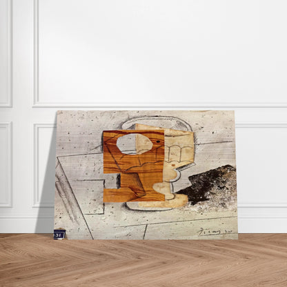 Glass on a Table - 1914 - Pablo Picasso Brushed Aluminum Print - 70x100 cm / 28x40 inches | Pablo Picasso Aluminum Print | Pablo Picasso Prints