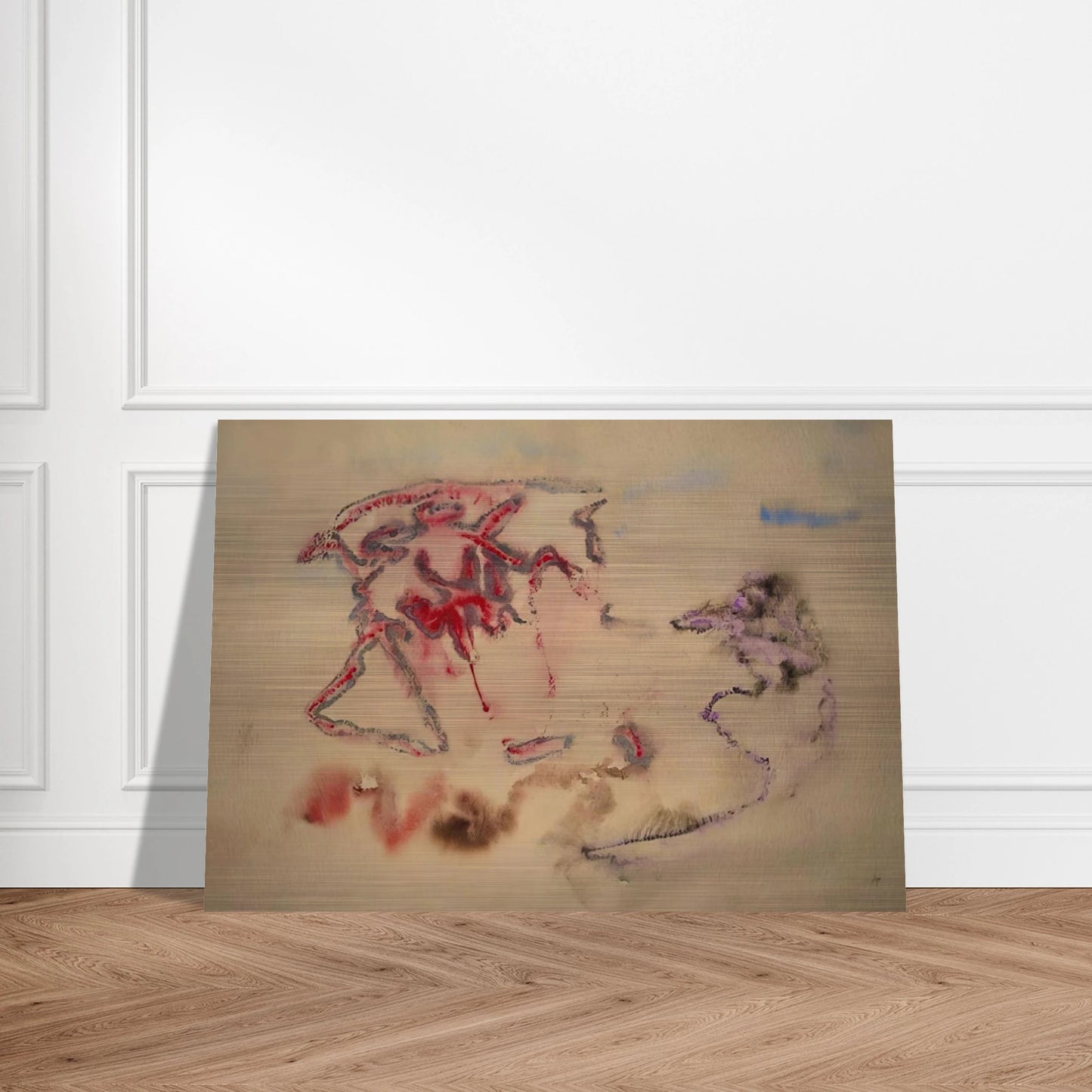 UNTITLED 1958 - Henri Michaux Brushed Aluminum Print - 70x100 cm / 28x40 inches | Henri Michaux Aluminum Print | Henri Michaux Prints