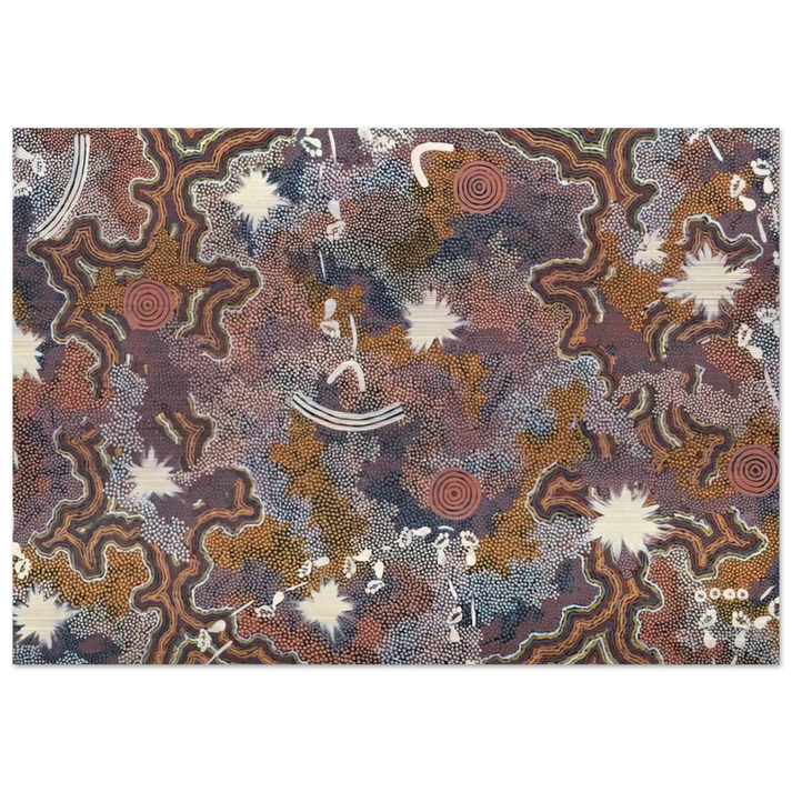 Ngarlu Red Hill - 1990 - Clifford Possum Tjapaltjarri Brushed Aluminum Print - 70x100 cm / 28x40 inches | Clifford Possum Tjapaltjarri Aluminum Print | Clifford Possum Tjapaltjarri Prints
