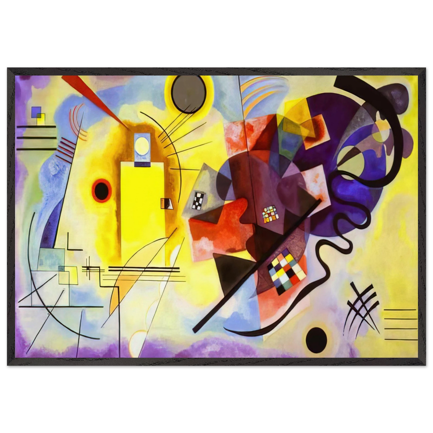 YELLOW RED BLUE 1925 - Wassily Kandinsky 70x100 cm / 28x40 inches Framed Art Print – Black Wooden Frame