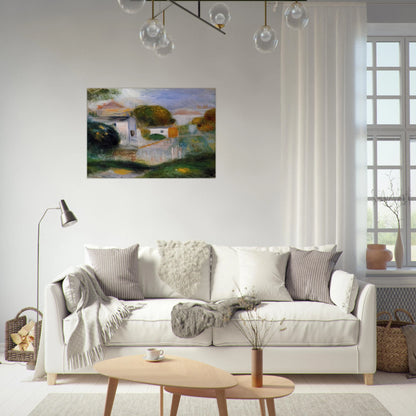 Houses in the Trees - Pierre-Auguste Renoir Brushed Aluminum Print - 70x100 cm / 28x40 inches | Pierre-Auguste Renoir Aluminum Print | Pierre-Auguste Renoir Prints