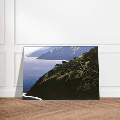 Big Sur Calm - Eyvind Earle Brushed Aluminum Print - 70x100 cm / 28x40 inches | Eyvind Earle Aluminum Print | Eyvind Earle Prints