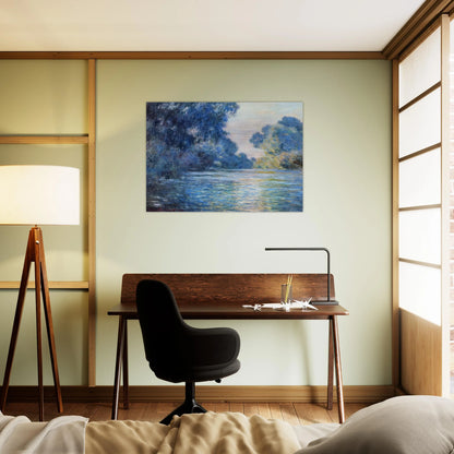 Morning on the Seine at Giverny 02 - claude monet Brushed Aluminum Print - 70x100 cm / 28x40 inches | claude monet Aluminum Print | claude monet Prints