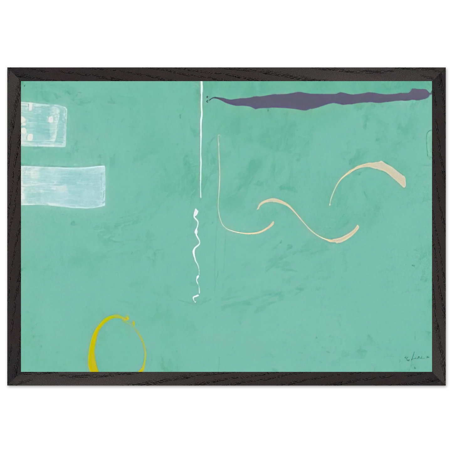 Helen Frankenthaler - Tahiti - 1989 Wall art - 28x43  cm / XL (11x17 inches) - Premium Wooden Framed Poster With Fine Art Paper-canvas - Wood frame