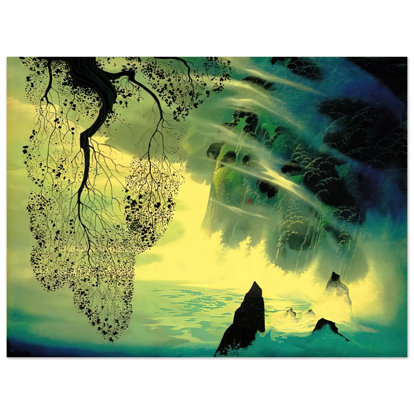 Eyvind Earle - A Swirl of Fog  75x100 cm / 30x40inches Fine Art Poster