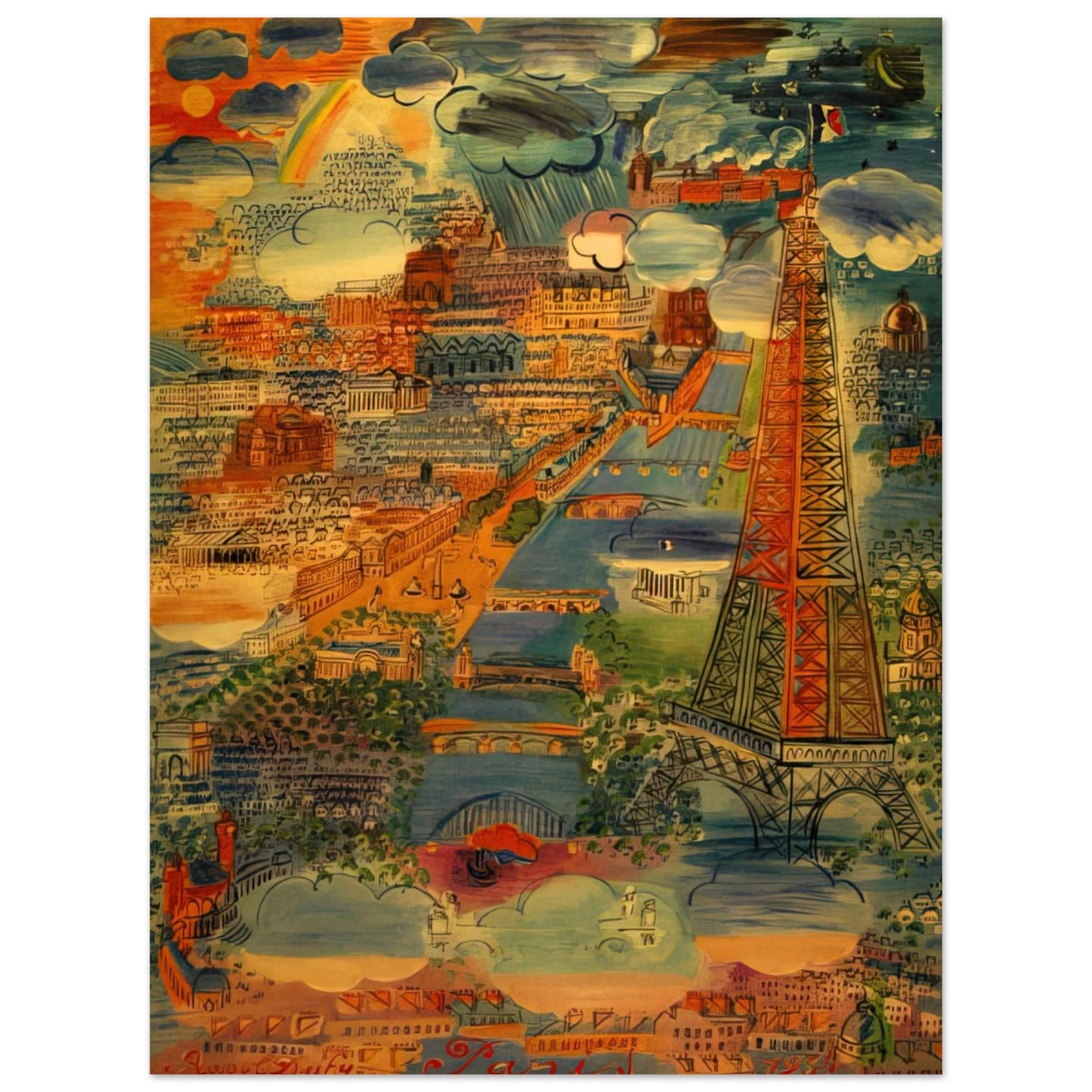 Raoul Dufy - PARIS 1934  75x100 cm / 30x40inches Fine Art Poster