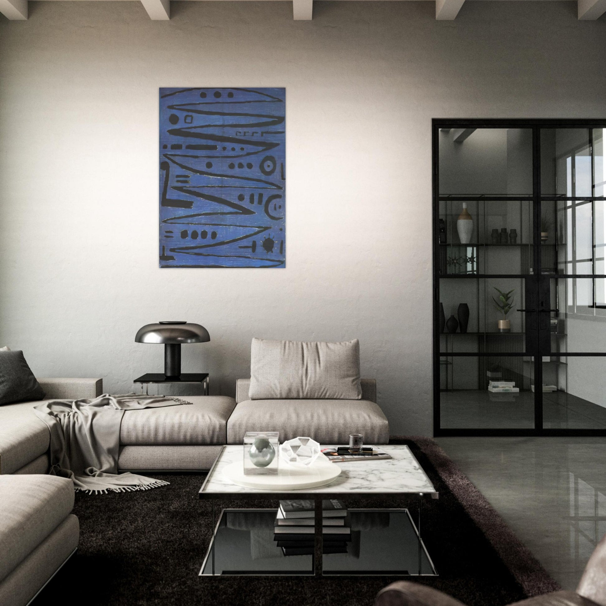 HEROIC FIDDLING 1938 - Paul Klee Brushed Aluminum Print - 70x100 cm / 28x40 inches | Paul Klee Aluminum Print | Paul Klee Prints